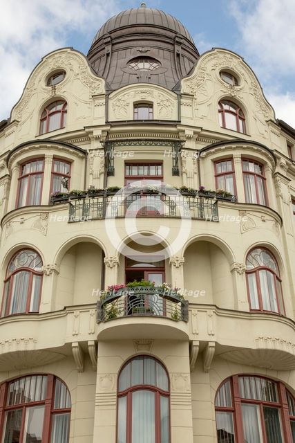 Apartment building, Hansahaus am Wielandplatz, Weimar, Germany, (1905), 2018. Artist: Alan John Ainsworth.
