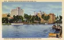 Apartment hotels along the Miami River, Miami, Florida, USA, 1933