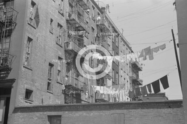 Apartment houses from the rear, 61st Street between 1st and 3rd Avenues, New York, 1938. Creator: Walker Evans.