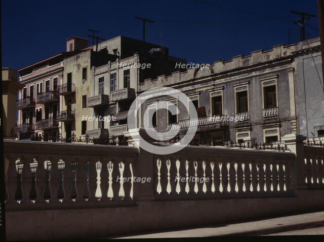 Apartment houses near the cathedral in old part of the city, San Juan, 1941. Creator: Jack Delano.
