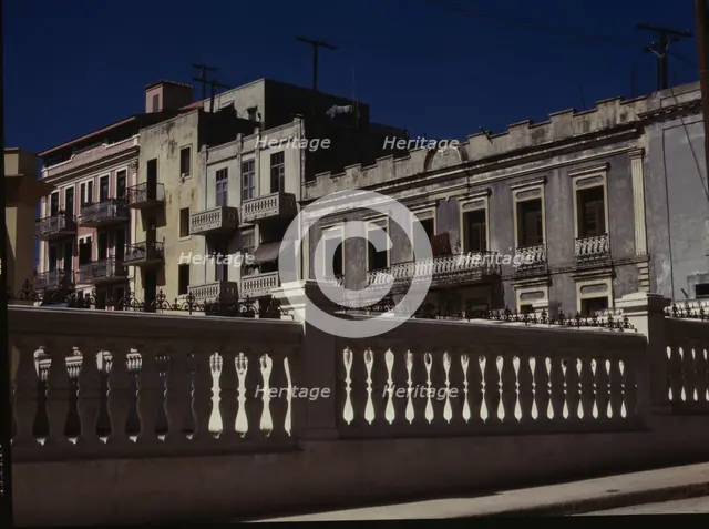 Apartment houses near the cathedral in old part of the city, San Juan, 1941. Creator: Jack Delano.
