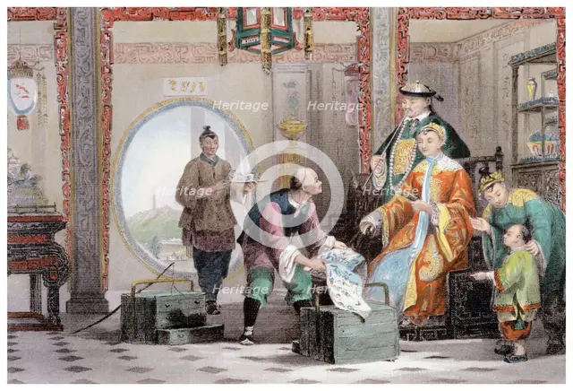 'Apartment in a Mandarin's House, near Nanking', China, 1843. Creator: Thomas Allom.