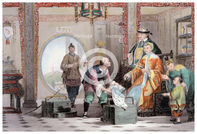 'Apartment in a Mandarin's House, near Nanking', China, 1843. Creator: Thomas Allom.