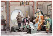 Apartment in a Mandarin's House, near Nanking China, 1843. Creator: Thomas Allom