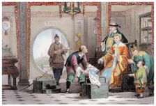 Apartment in a Mandarin's House, near Nanking China, 1843. Creator: Thomas Allom