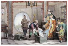 Apartment in a Mandarin's House, near Nanking China, 1843. Artist: Thomas Allom