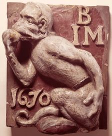 Ape and Apple Tavern sign, from London, 1670. Creator: Unknown