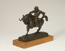 Ape Riding a Gnu, c. 1845. Creator: Antoine-Louis Barye