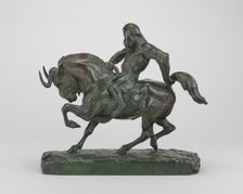 Ape Riding a Gnu, model n.d., cast c. 1840/1873. Creator: Antoine-Louis Barye