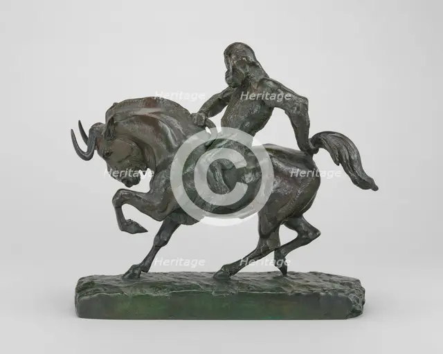 Ape Riding a Gnu, model n.d., cast c. 1840/1873. Creator: Antoine-Louis Barye.