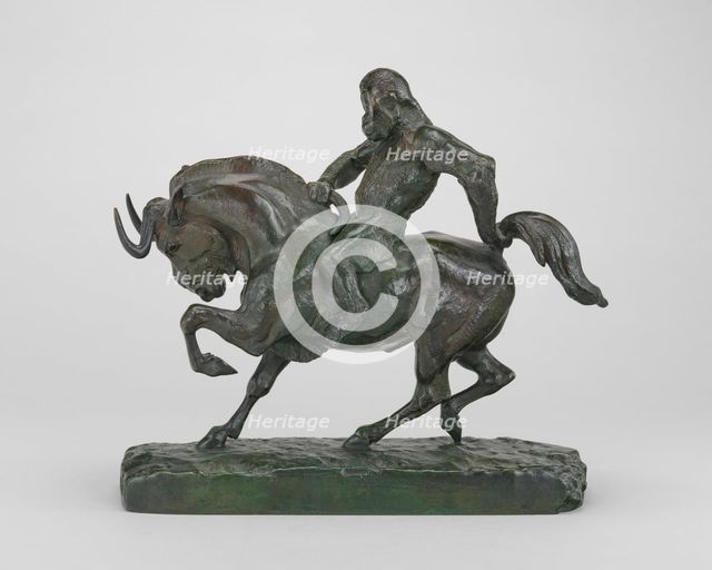 Ape Riding a Gnu, model n.d., cast c. 1840/1873. Creator: Antoine-Louis Barye.