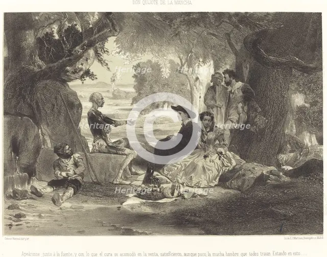 Apeáronse junto à la fuente..., c. 1855. Creator: Célestin Nanteuil.