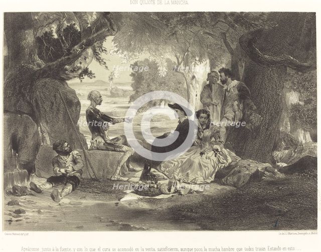 Apeáronse junto à la fuente..., c. 1855. Creator: Célestin Nanteuil.