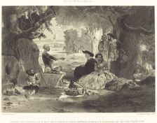Apeáronse junto à la fuente..., c. 1855. Creator: Célestin Nanteuil