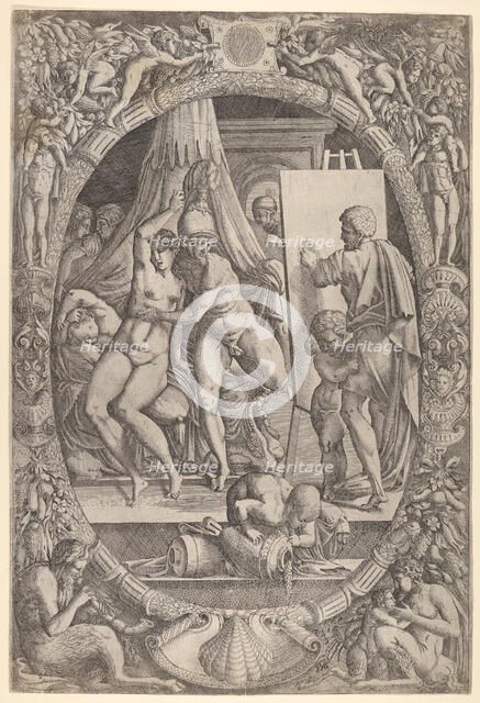 Apelles Painting Alexander and Campaspe. Creator: Master IQV.