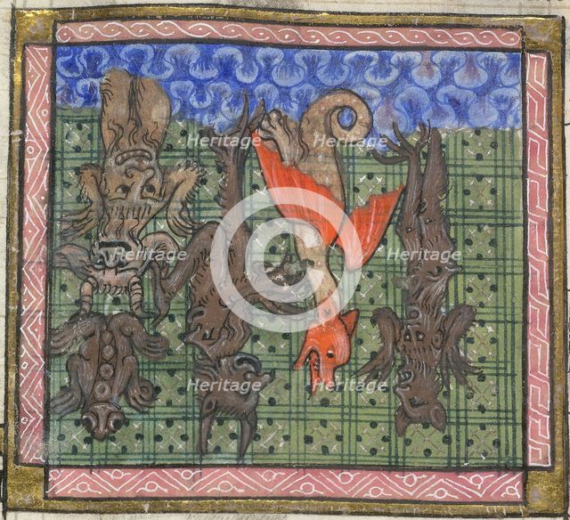 Apocalypse, Detail: Demons falling from heaven, ca 1370-1375. Artist: Anonymous  