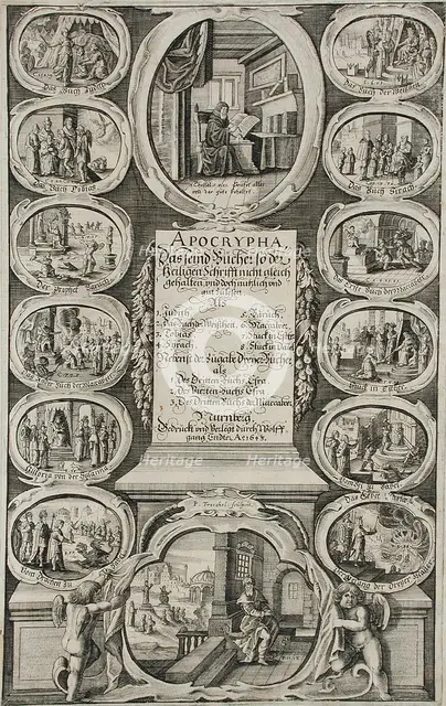 Apocripha, Printed 1643. Creators: Wolfgang Endter, Peter Paul Troschel.
