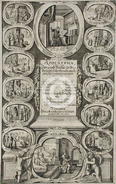 Apocripha, Printed 1643. Creators: Wolfgang Endter, Peter Paul Troschel.