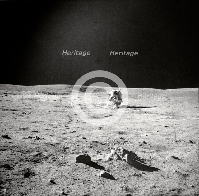 Apollo 14 EVA View, lunar surface, 1971.  Creator: Edgar Mitchell.
