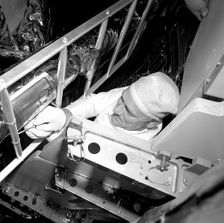 Apollo 16 Moon Plaque Installation , 1972. Creator: NASA