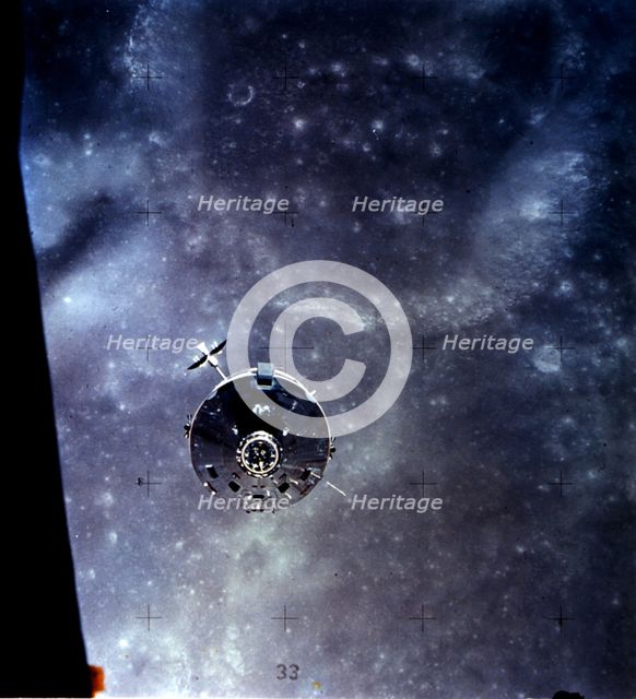 Apollo 16 Command and Service Module Over the Moon, 1972. Creator: Thomas Mattingly.