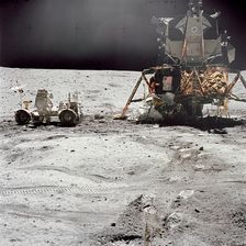 Apollo 16 Lunar Module Orion on the lunar surface, April 21, 1972. Creator: Charles Duke