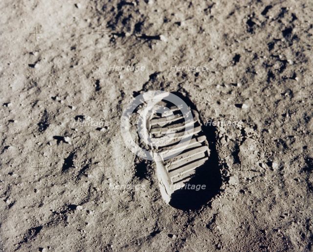 Apollo 11 bootprint on the Moon, July 1969. Creator: NASA.