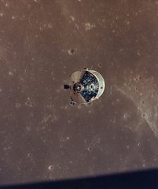 Apollo 11 Command and Service Modules Photographed from the Lunar Module in Orbit, 1969. Creator: NASA