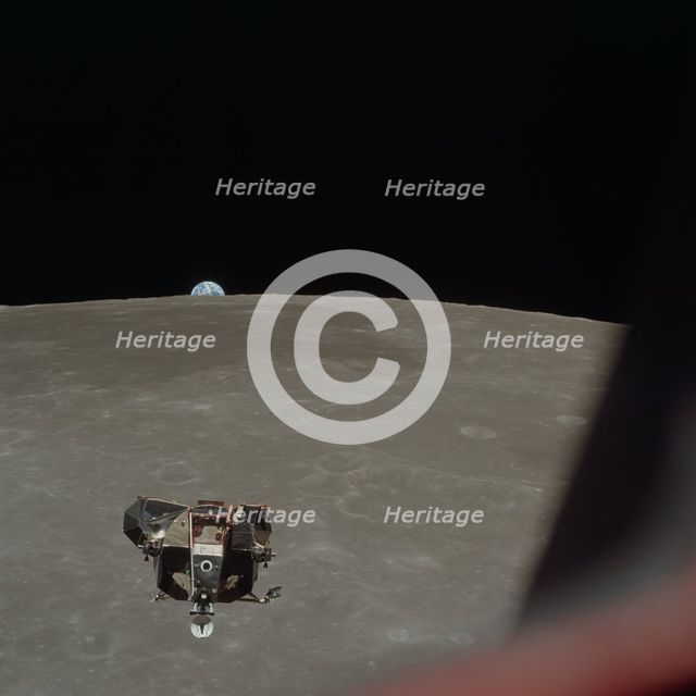 Apollo 11 Lunar Module ascent stage photographed from Command Module, July 21, 1969.  Creator: Michael Collins.