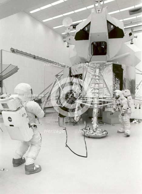 Apollo 13 Astronauts Practice Moonwalk at KSC, Florida, USA, 1970. Creator: NASA.