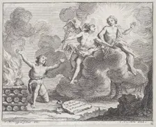 Apollo, Mercury, and the Shepherdesses, Fable X in La Motte, Fables Nouvelles, 1719., 1719. Creator: Charles-Nicolas Cochin