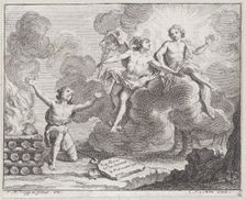 Apollo, Mercury, and the Shepherdesses, Fable X in La Motte, Fables Nouvelles, 1719., 1719. Creator: Charles-Nicolas Cochin