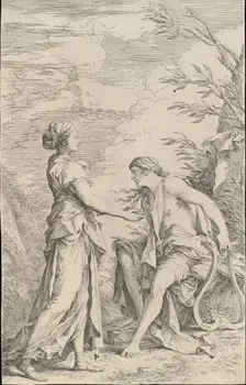 Apollo and the Cumaean Sibyl, ca. 1661. Creator: Salvator Rosa