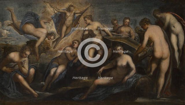 Apollo and the Muses, about 1580. Creator: Domenico Tintoretto.