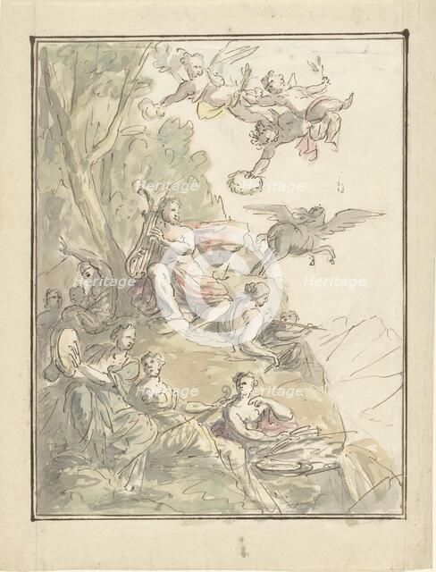 Apollo and the Muses on Parnassus, 1677-1755. Creator: Elias van Nijmegen.