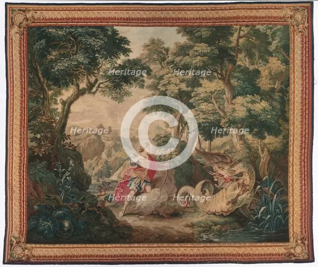 Apollo and the Serpent Python (from Set of Ovid's Metamorphoses), 1700-1730. Creator: Gobelins (French).