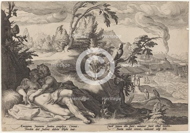 Apollo and Coronis, 1589. Creator: Goltzius, Workshop of Hendrick, after Hendrick Gol.