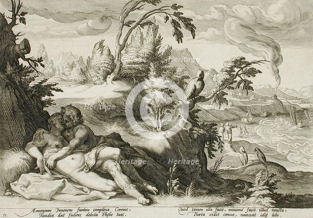 Apollo and Coronis, published 1590. Creator: Unknown.