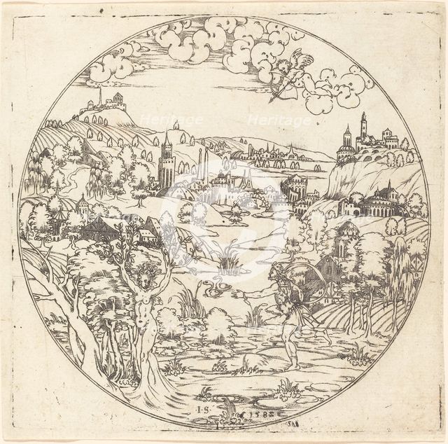 Apollo and Daphne, 1582. Creator: Master I.S..