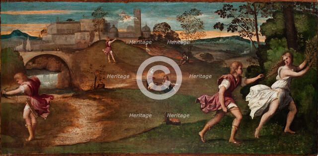 Apollo and Daphne, 1510-1515. Creator: Bordone, Paris (1500-1571).