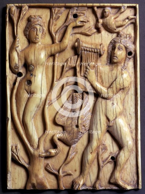 Apollo and Daphne. Bas-relief in ivory.