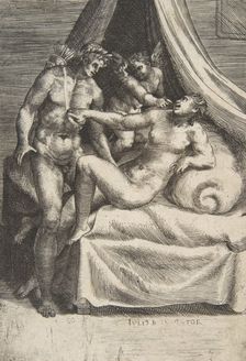 Apollo and Daphne, from The Loves of the Gods ca. 1531-76. Creator: Giulio Bonasone