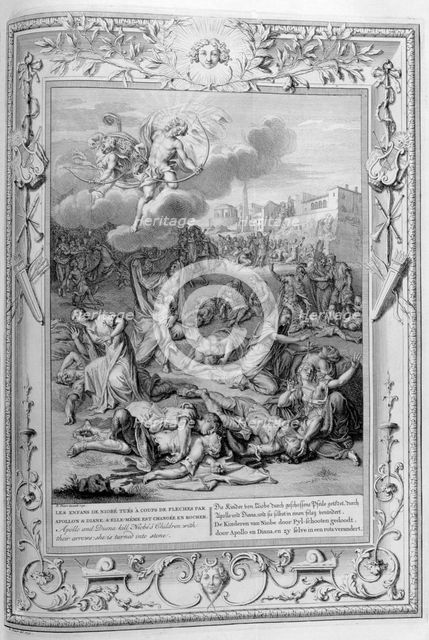 'Apollo and Diana Kill Niobe's Children with their Arrows', 1733. Artist: Bernard Picart