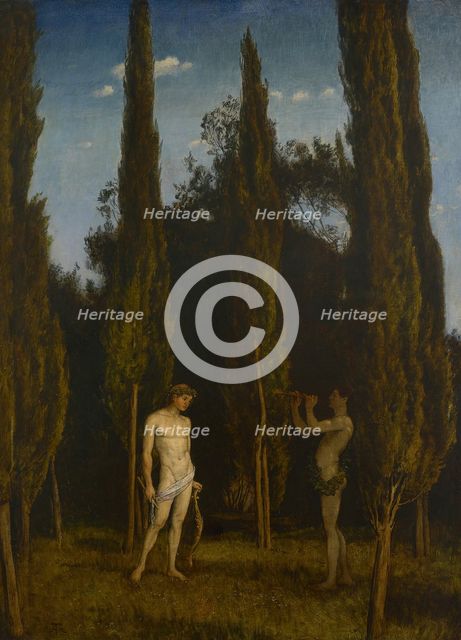 Apollo and Marsyas, 1888. Creator: Hans Thoma.