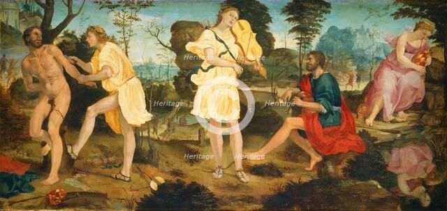 Apollo and Marsyas, c. 1540. Creator: Michelangelo Anselmi.