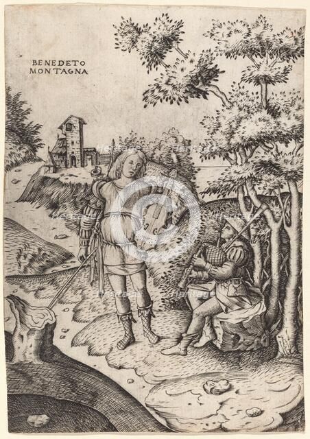 Apollo and Marsyas, c. 1515/1520. Creator: Benedetto Montagna.