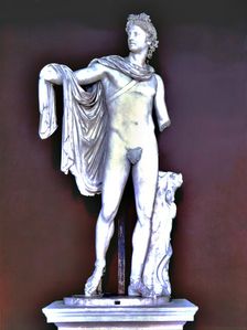 Apollo Belvedere, Roman copy of the second century from a Greek original of the 6th century B.C.,…