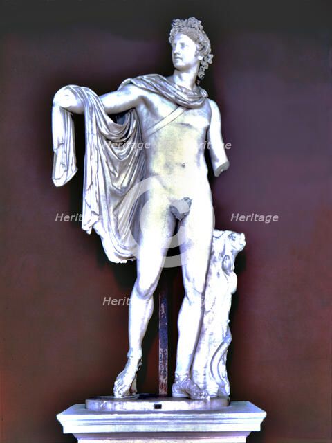 Apollo Belvedere, Roman copy of the second century from a Greek original of the 6th century B.C.,…