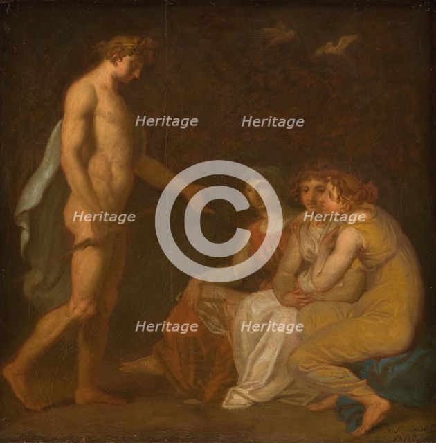Apollo charging the Parcae to visit Ceres, who has fled from the Earth, 1809. Creator: Nicolai Abraham Abildgaard.