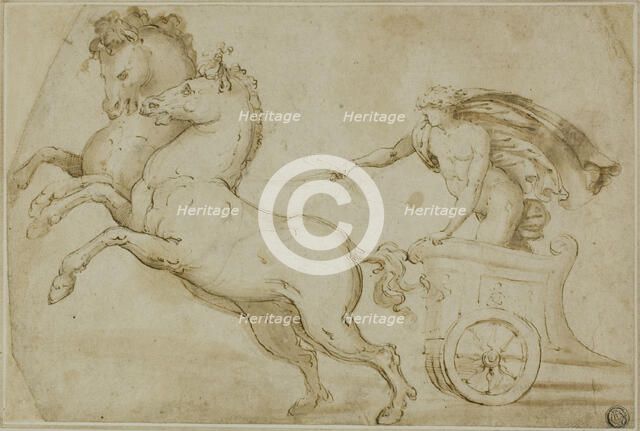 Apollo Driving the Chariot of the Sun, 1519/21. Creator: Workshop of Pietro Buonaccorsi, called Perino del Vaga.